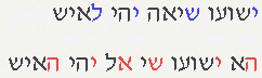 The Hebrew is color coded for the sake of explaining the acrostic that is here present.